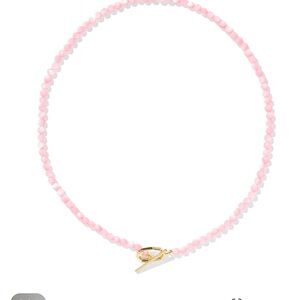 Kendra Scott Pale Pink Beaded Necklace with Gold Toggle